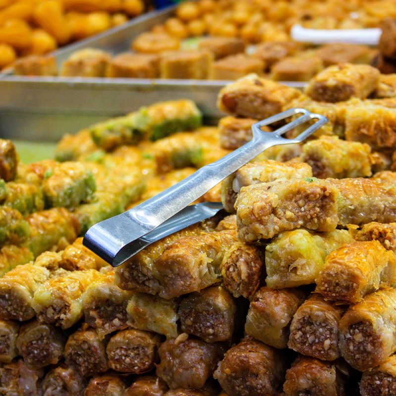 Close Up Of Food Stands At Mahane Yehuda Market In Jerusalem Isr